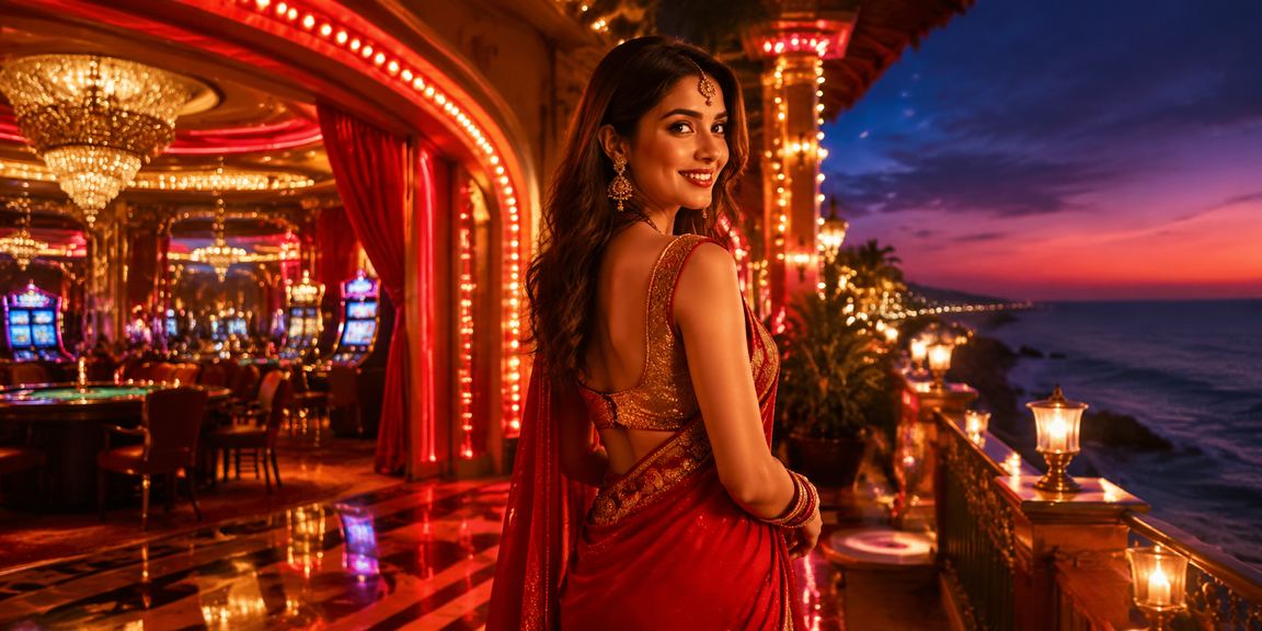 Indian casino entertainment scene with festive lighting