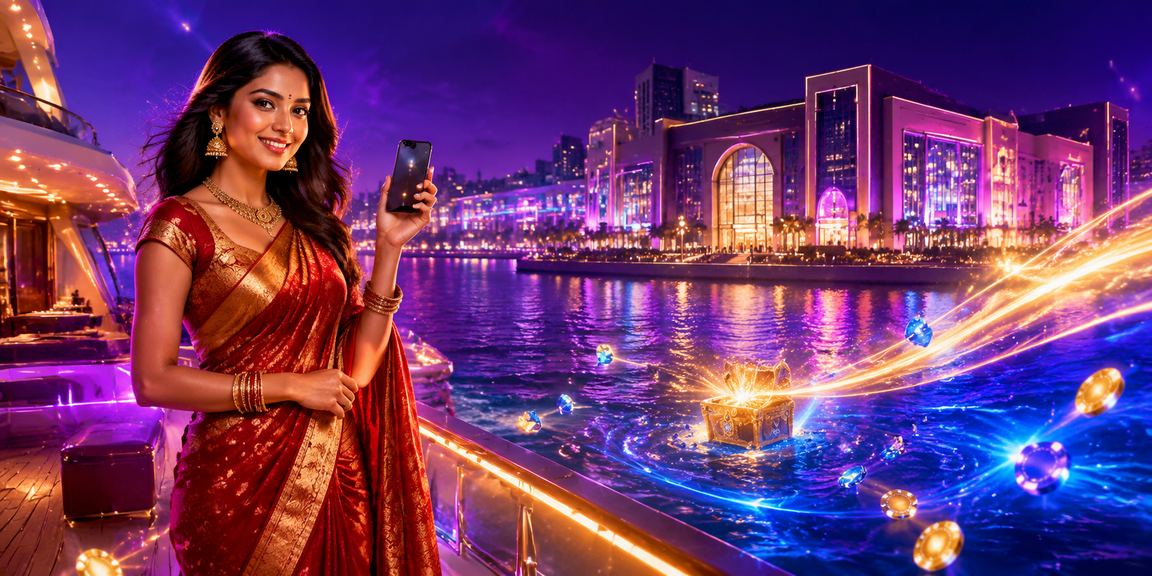 Indian woman playing Rummy on mobile casino app